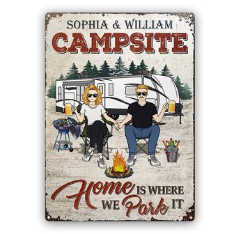 Camping Couple Home Is Where You Park It Custom Sign - Gift - Thegiftio UK