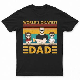 World's Okayest Dad Personalized T-Shirt - Birthday Gift - Thegiftio UK