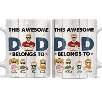This Awesome Dad Belongs To Custom Mug - Birthday Gift - Thegiftio UK