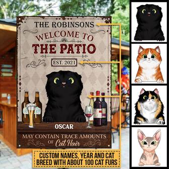 The Patio Cats House Custom Metal Sign - Gift for Cat Lovers - Thegiftio UK