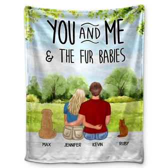Pet Lovers You Me And The Fur Babies - Gift For Couples - Personalized Fleece Blanket - Thegiftio UK