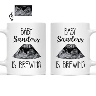 Custom Photo Baby Bump Is Brewing Personalized Mug - Thegiftio UK
