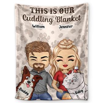 Pet Couple Our Cuddling Blanket - Personalized Fleece Blanket, Sherpa Blanket - Thegiftio UK