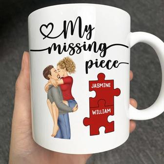 Couple Kissing My Missing Piece Custom Mug - Gift for Him - Thegiftio UK
