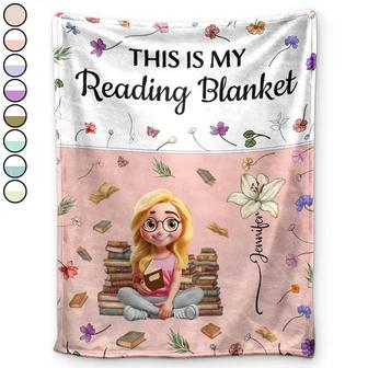 This Is My Reading Blanket Colorful Birth Month Flower - Personalized Fleece Blanket, Sherpa Blanket - Thegiftio UK