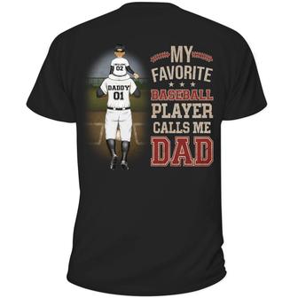 My Favorite Baseball Player Calls Me Dad Custom T-Shirt - Thegiftio UK