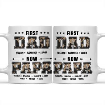 First Dad Now Papa Black World Map Custom Mug - Gift for Dad - Thegiftio UK