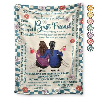 Best Friends Thanks For Being My Unpaid Therapist - Personalized Fleece Blanket, Sherpa Blanket - Thegiftio UK
