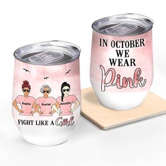 In October We Wear Pink Custom Tumbler - Gift for Besties - Thegiftio UK