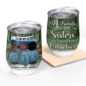 Camping Best Friends Choose Custom Wine Tumbler - BFF Gift - Thegiftio UK