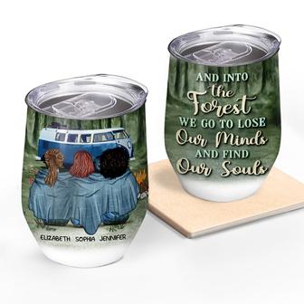 Camping Best Friends Personalized Wine Tumbler - BFF Gift - Thegiftio UK