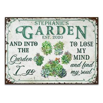 And Into The Garden I Go Succulent Paw Custom Metal Sign - Thegiftio UK