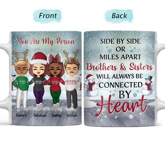 Side By Side Or Miles Apart Personalized Mug - Sibling Gift - Thegiftio UK