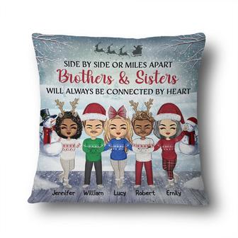 Side By Side Or Miles Apart Custom Pillow - Christmas Gift - Thegiftio UK