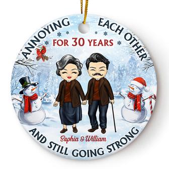 Old Couple Annoying Each Other Custom Ornament - Couple Gift - Thegiftio UK