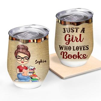 A Girl Who Loves Books Personalized Wine Tumbler - Gift - Thegiftio UK