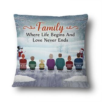 Family Where Begins And Love Never Ends Custom Pillow - Gift - Thegiftio UK