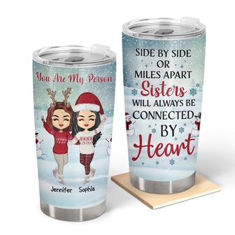 Side By Side Or Miles Apart Custom Tumbler - Christmas Gift - Thegiftio UK