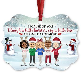 Sisters Brothers Because Of You I Laugh Custom Ornament - Thegiftio UK
