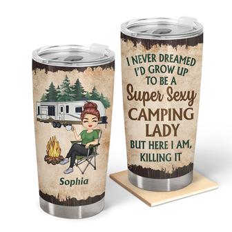 Super Sexy Camping Lady Custom Tumbler - Gift for Women - Thegiftio UK