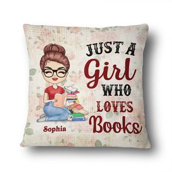 Girl Who Loves Books Reading Rose Personalized Pillow - Gift - Thegiftio UK