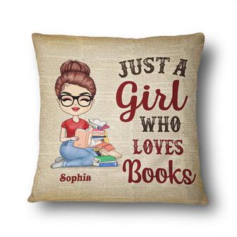 A Girl Who Loves Books Custom Pillow - Gift for Readers - Thegiftio UK