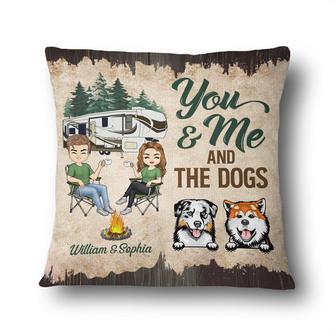 You And Me And The Dogs Custom Pillow - Gift for Couples - Thegiftio UK