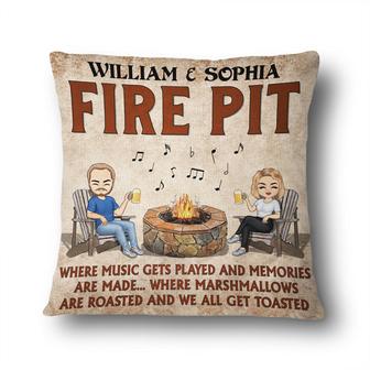 Fire Pit Where Music Gets Played Personalized Pillow - Gift - Thegiftio UK