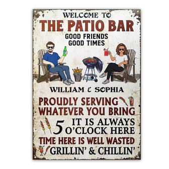 Welcome To Our Patio Personalized Metal Sign - Couple Gift - Thegiftio UK