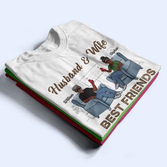 Husband Wife Best Friends Custom T-Shirt - Gift for Couples - Thegiftio UK