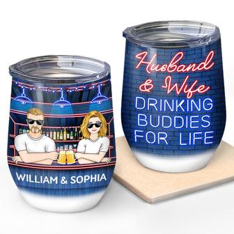 Husband And Wife Drinking Buddies For Life Custom Tumbler - Thegiftio UK