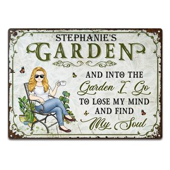 And Into The Garden I Go Custom Metal Sign - Gift for Women - Thegiftio UK