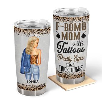 F-Bomb Mom With Tattoos Custom Tumbler - Gift for Mothers - Thegiftio UK