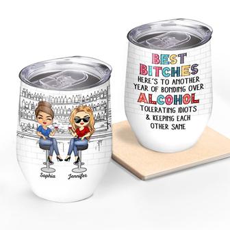Here's To Another Year Of Bonding Personalized Wine Tumbler - Thegiftio UK