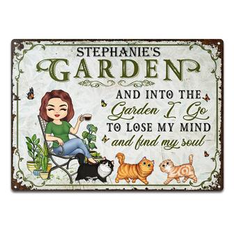 And Into The Garden I Go Custom Metal Sign - Cat Mom Gift - Thegiftio UK