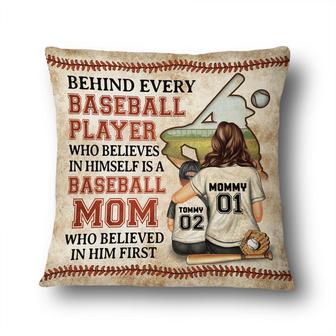 Baseball Mom Behind Every Baseball Player Custom Pillow - Thegiftio UK