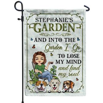 And Into The Garden I Go Custom Flag - Gift for Dog Lovers - Thegiftio UK