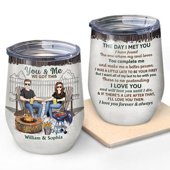 The Day I Met You Custom Wine Tumbler - Gift for Couples - Thegiftio UK