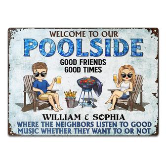 Poolside Grilling Custom Metal Sign - Gift for Couples - Thegiftio UK