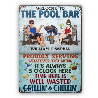 The Pool Bar Custom Metal Sign - Gift for Grilling Couples - Thegiftio UK