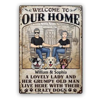 Dog Couple A Lovely Lady And A Grumpy Old Man Custom Metal - Thegiftio UK