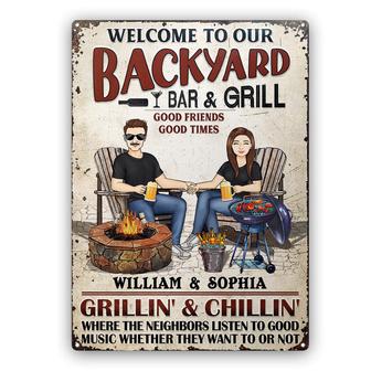 Backyard Bar Family Couple Listen To The Good Music Custom - Thegiftio UK