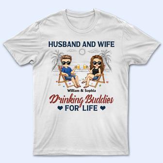 Husband And Wife Drinking Buddies Custom T-Shirt - Thegiftio UK