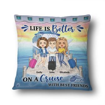 Traveling Best Friends Life Is Better Personalized Pillow - Thegiftio UK