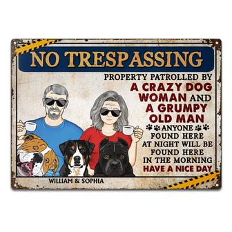 No Trespassing Property Patrolled By Crazy Dog Lady Custom - Thegiftio UK
