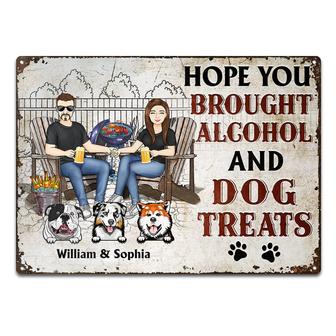 Backyard Family Couple Hope You Brought Alcohol Custom Metal - Thegiftio UK