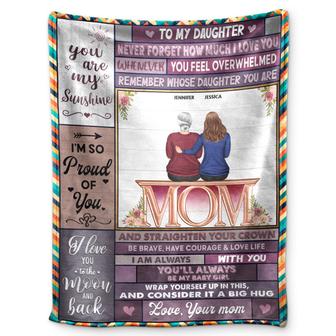 You Are My Sunshine I Love You To The Moon And Back Mother Daughter Parents - Family Gift - Personalized Fleece Blanket - Thegiftio UK
