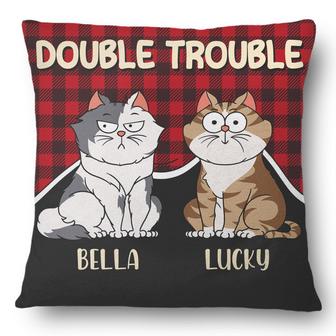 Double Trouble Personalized Pillow - Gift for Cat Lovers - Thegiftio UK