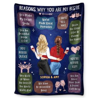 Reasons Why You Are My Bestie - Holiday, Birthday, Loving Gift For Friends, Colleagues - Personalized Fleece Blanket - Thegiftio UK