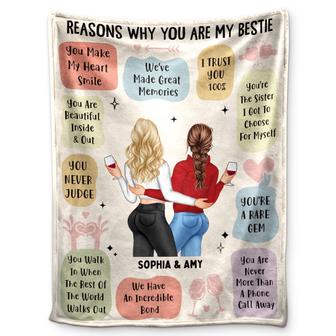 Reasons Why You Are My Bestie Version 2 - Holiday, Birthday, Loving Gift For Friends, Colleagues - Personalized Fleece Blanket - Thegiftio UK